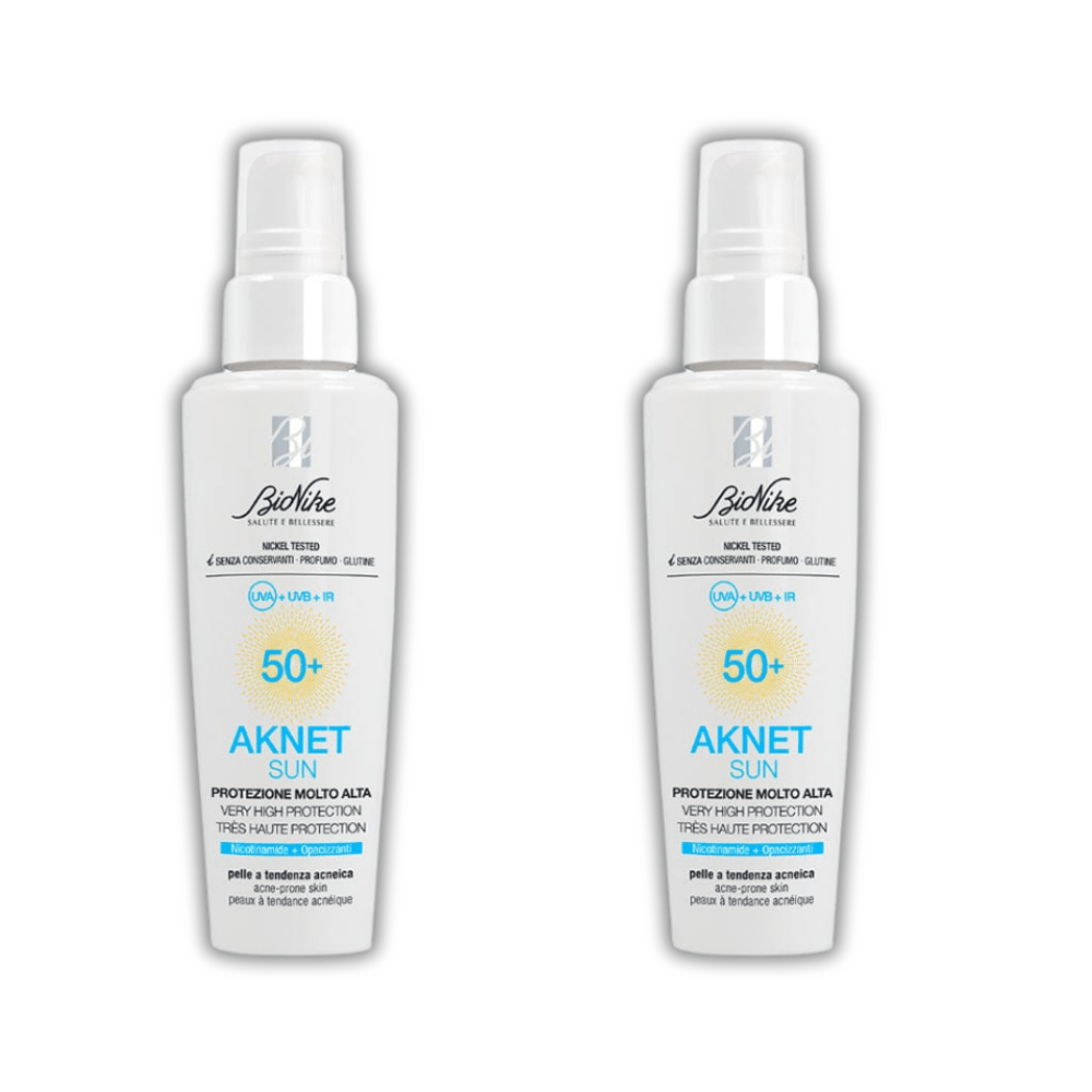 Bionike Aknet Sun Sunscreen Cream Gel Spf50+ 50 ml -2 Pack - Bionike