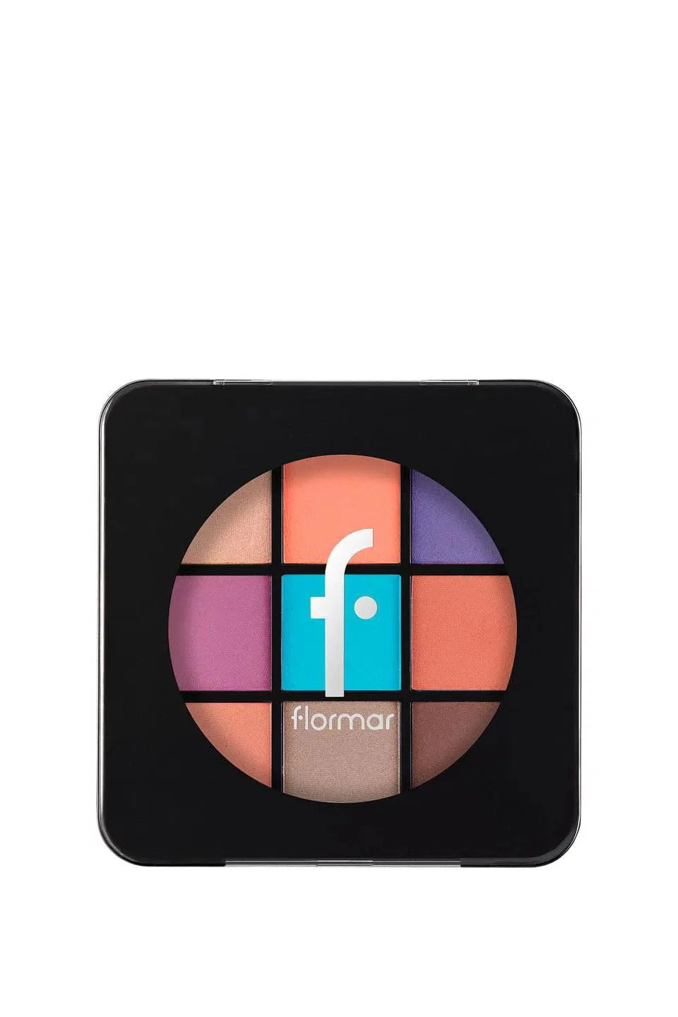 Flormar 9-pack Compact Eyeshadow Palette with Creamy Texture & Matte Finish/Shimmer 9g - 008 Rainbow - Flormar