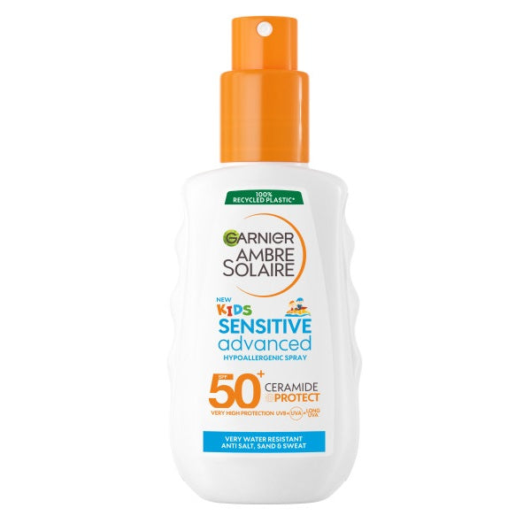 Garnier Ambre Solaire Kids Sensitive Advanced Sun Cream Spray SPF50+ 150 ml / 5 fl oz - Garnier