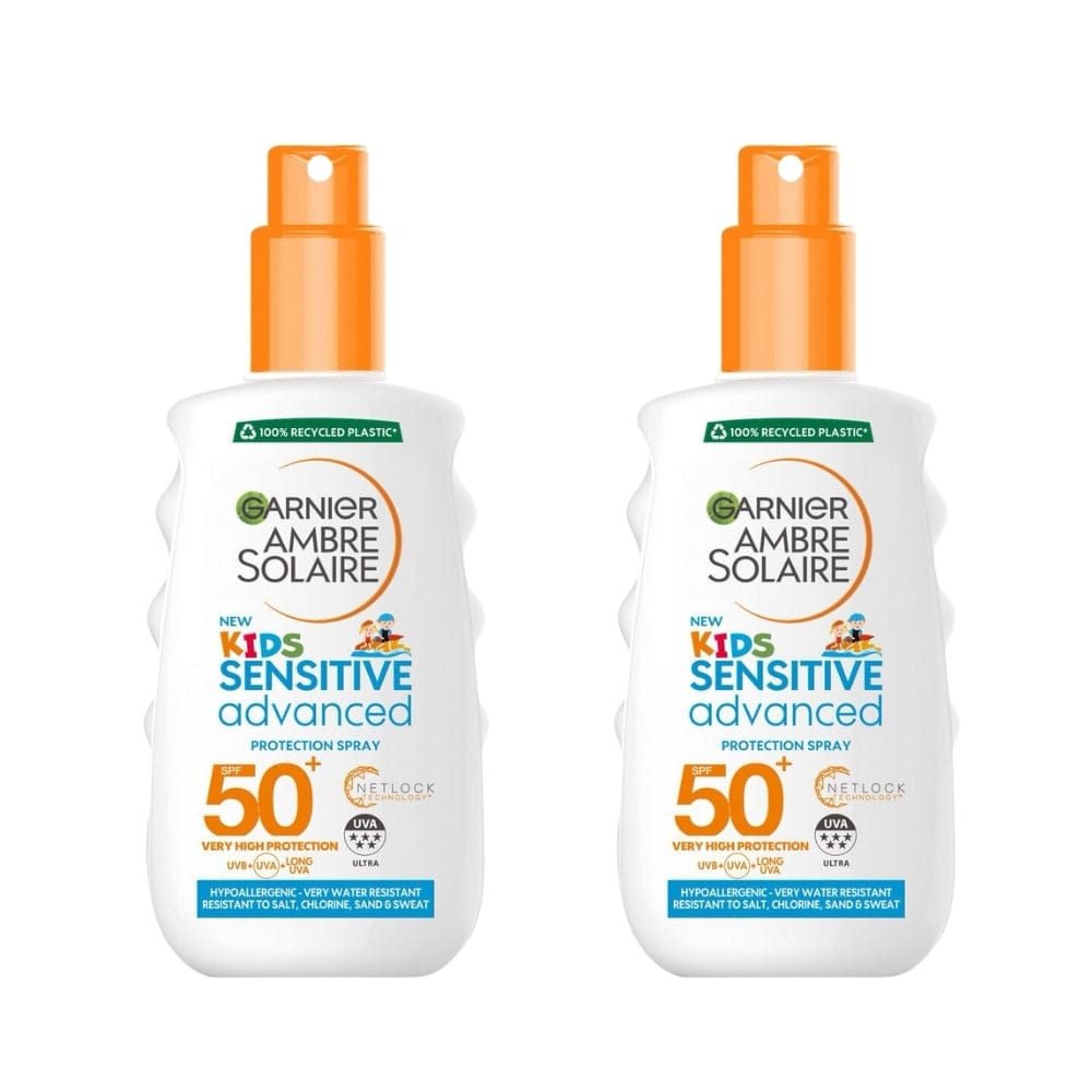 Garnier Ambre Solaire Kids Sensitive Advanced Sun Cream Spray SPF50+ 150 ml / 5 fl oz 2 Pack - Garnier