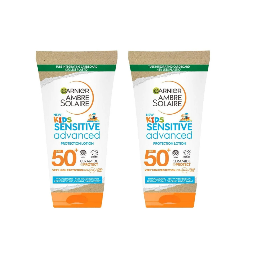 Garnier Ambre Solaire Kids Sensitive Advanced Sun Protection Lotion SPF50+ 175 ml / 5.9 fl oz 2 Pack - Garnier