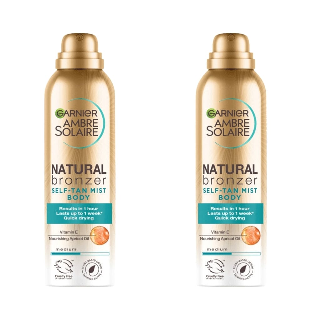 Garnier Ambre Solaire Natural Bronzer Self-tan Mist Body Spray , Medium 150ml 2 Pack - Garnier