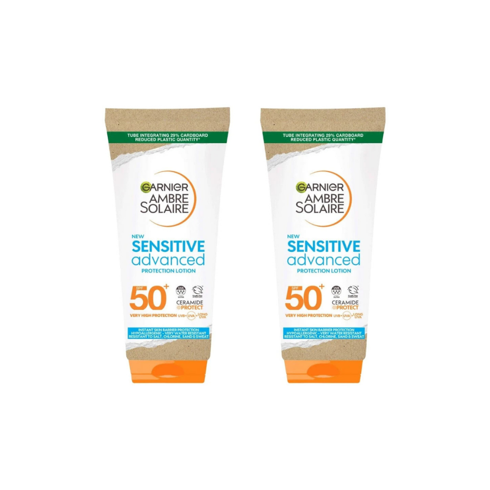 Garnier Ambre Solaire Sensitive Advanced Sun Cream SPF 50+ 175 ml /5.9 fl oz 2 Pack - Garnier