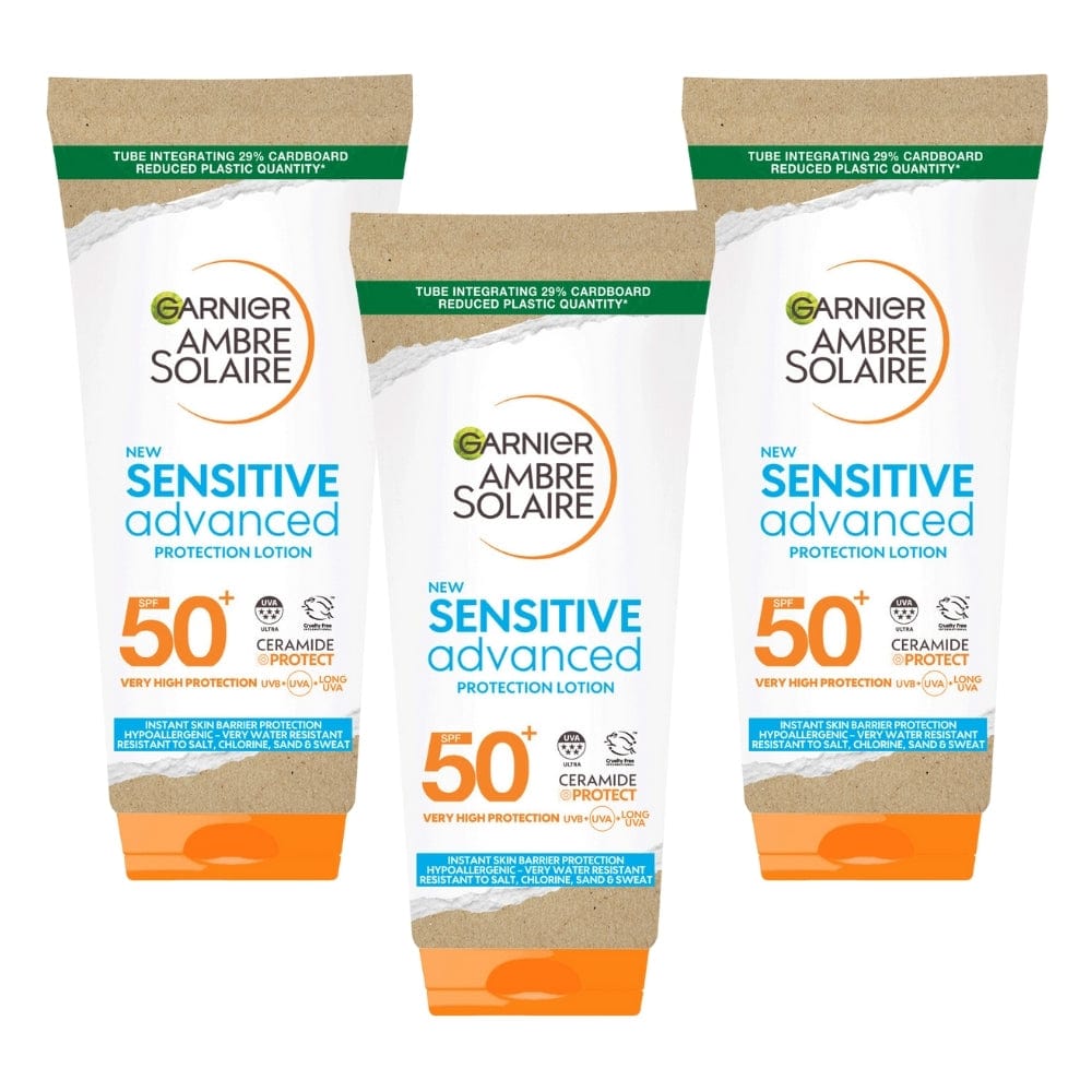 Garnier Ambre Solaire Sensitive Advanced Sun Cream SPF 50+ 175 ml /5.9 fl oz 3 Pack - Garnier