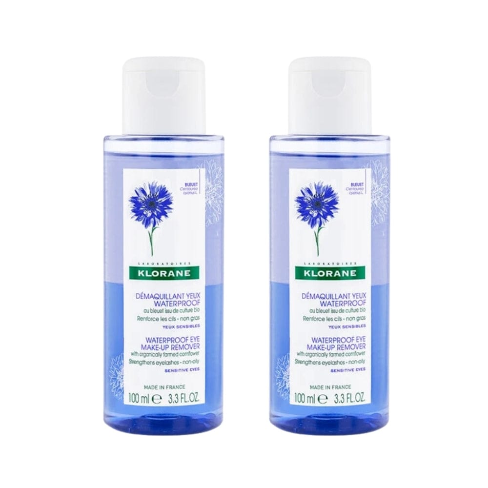 Klorane Dual Phase Waterproof Eye Make-Up Remover 100 ml -2 Pack - Klorane