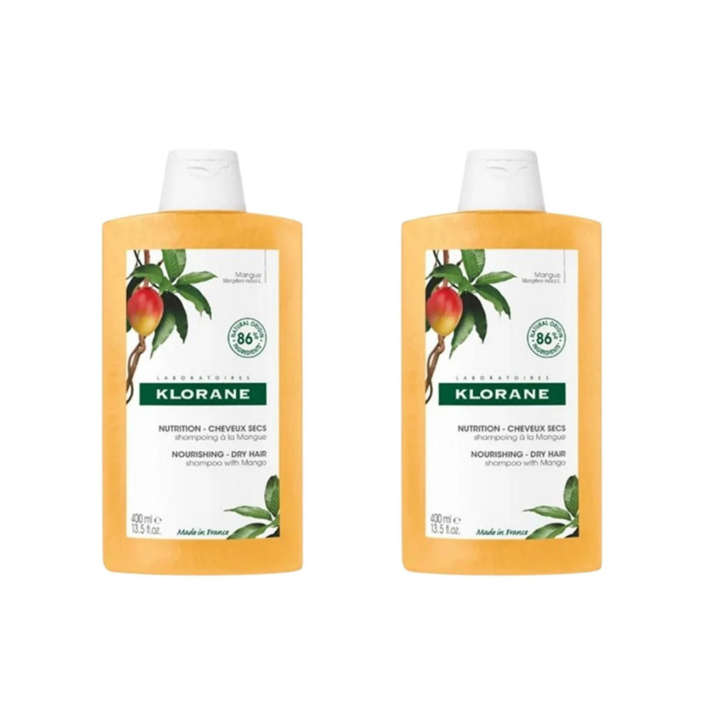 Klorane Mango Content Nourishing Shampoo 400 ml -2 Pack - Klorane