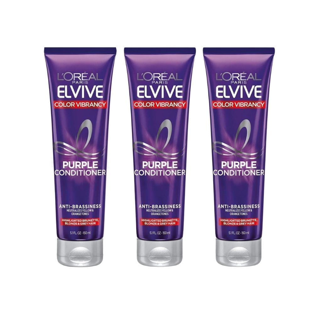 Loreal Elseve Color Vive Anti-Orange Color Correcting Purple Mask 150 ml 3 Pack - Loreal