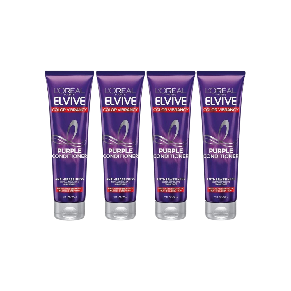 Loreal Elseve Color Vive Anti-Orange Color Correcting Purple Mask 150 ml 4 Pack - Loreal