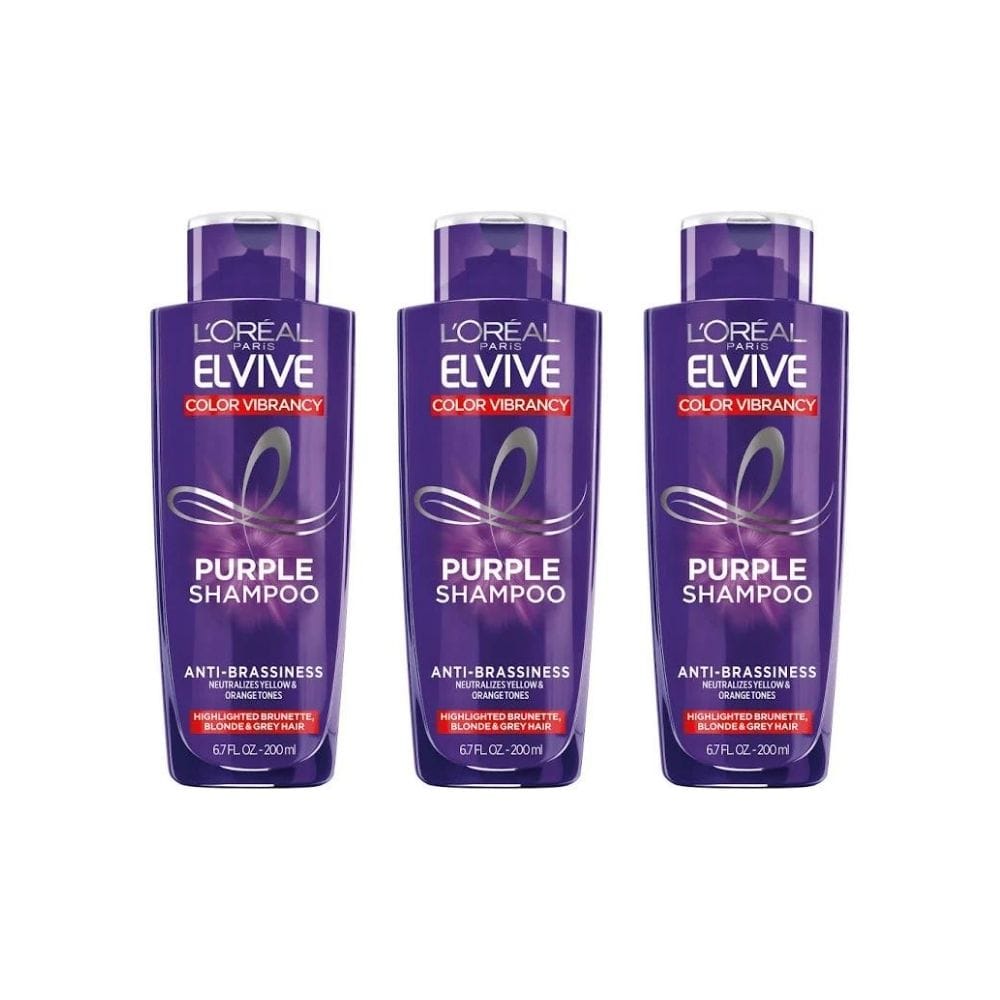 Loreal Elseve Color Vive Anti-Orange Purple Shampoo 200 ml 3 Pack - Loreal