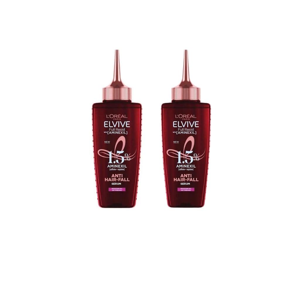 Loreal Elseve Complete Resistance 1.5% Aminexil [Caffeine+Arginine] Anti-Loss Strengthening Sclap Hair Serum 2 Pack - Loreal