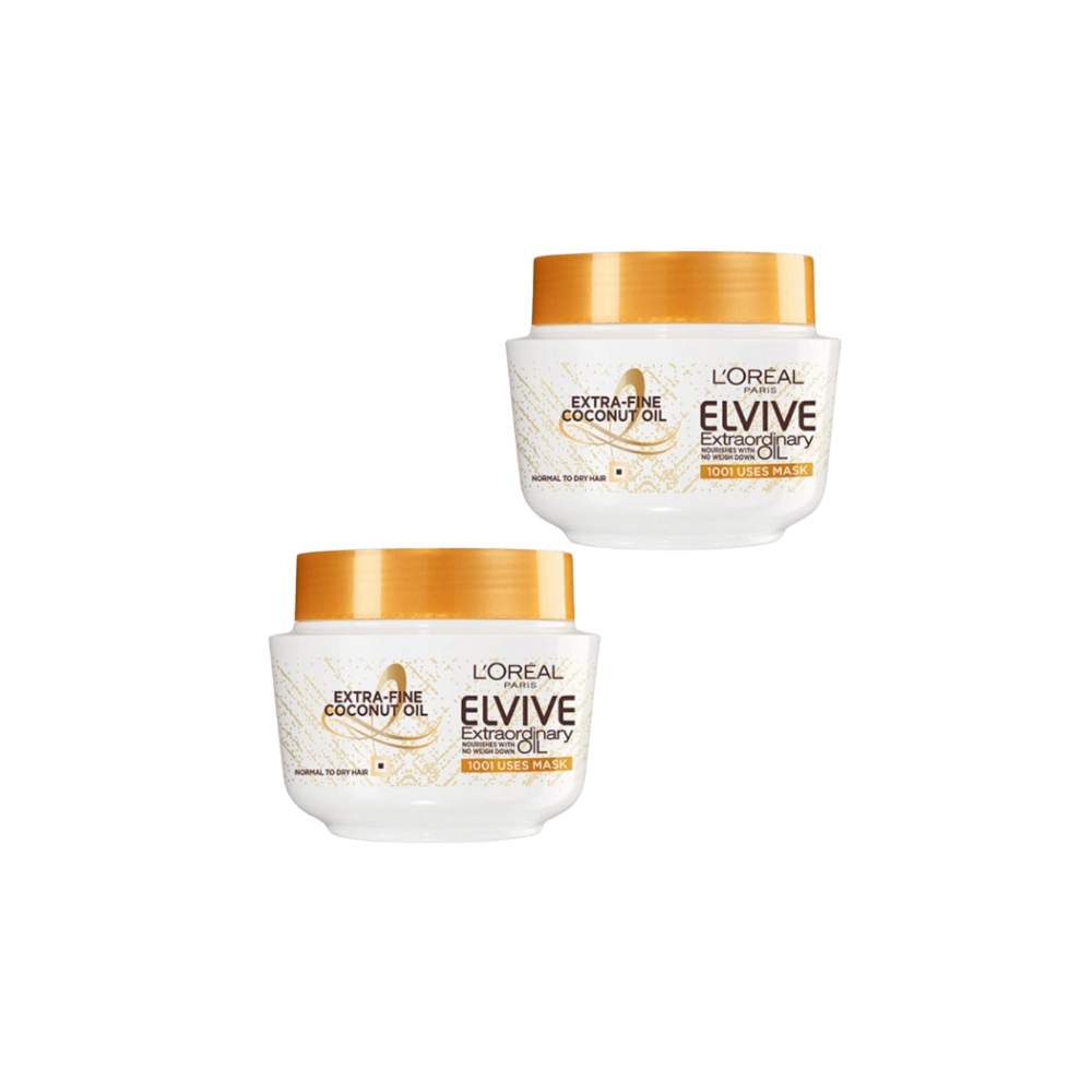 Loreal Elseve Extraordinary Oil Coconut Hair Mask 300 ml 2 Pack - Loreal