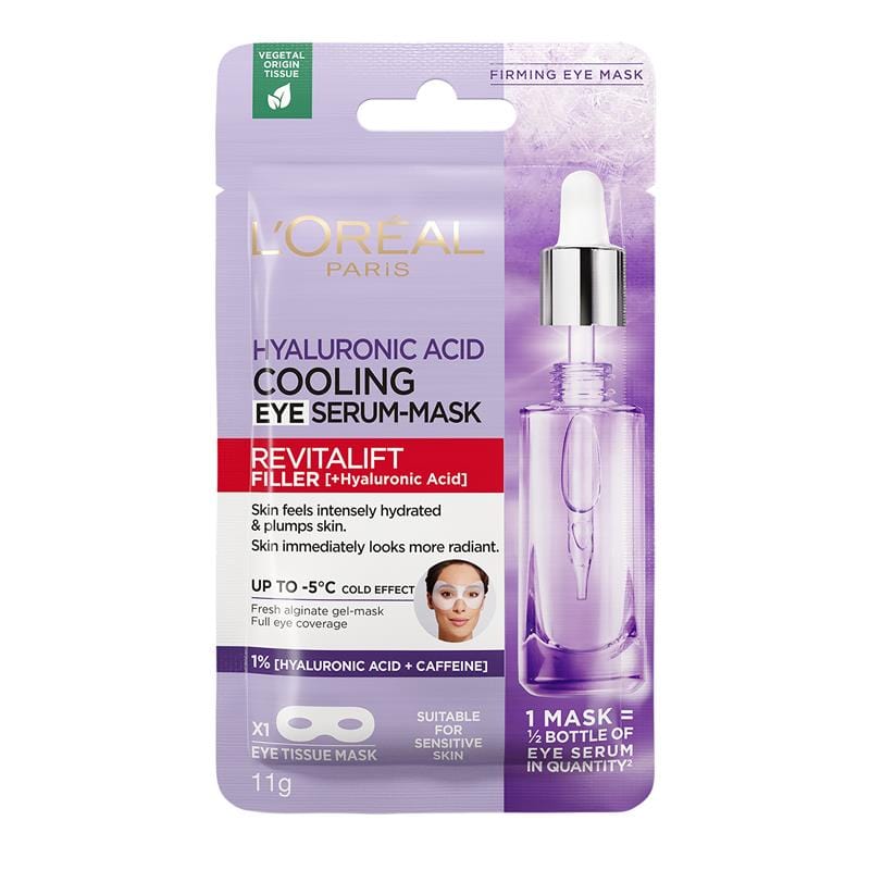 Loreal Revitalift Filler Cooling Hyaluronic Acid + Caffeine Eye Serum Serum Mask - Loreal