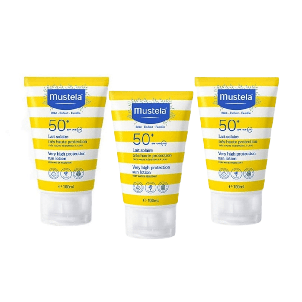 Mustela 50 Factor Baby Sun Lotion 100 ml 3 Pack - Mustela