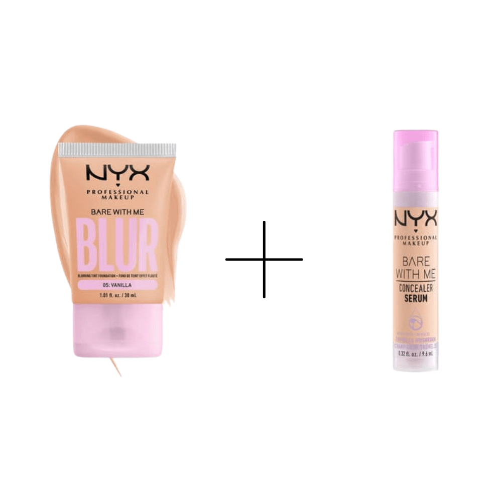 NYX Professional Makeup Blur Tint Skin Filter Foundation - 05 Vanilla + NYX Professional Makeup Bare With Me Concealer Serum -  03 Vanilla - NYX