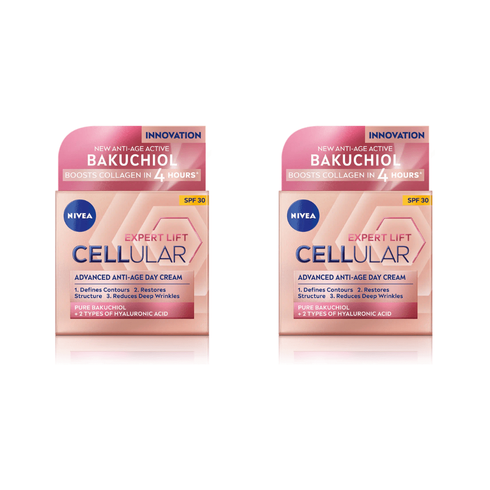 Nivea Cellular Expert Lift Pure Bakuchiol + HA Anti-Age Day Cream SPF30 50ml - 2 Pack - Nivea