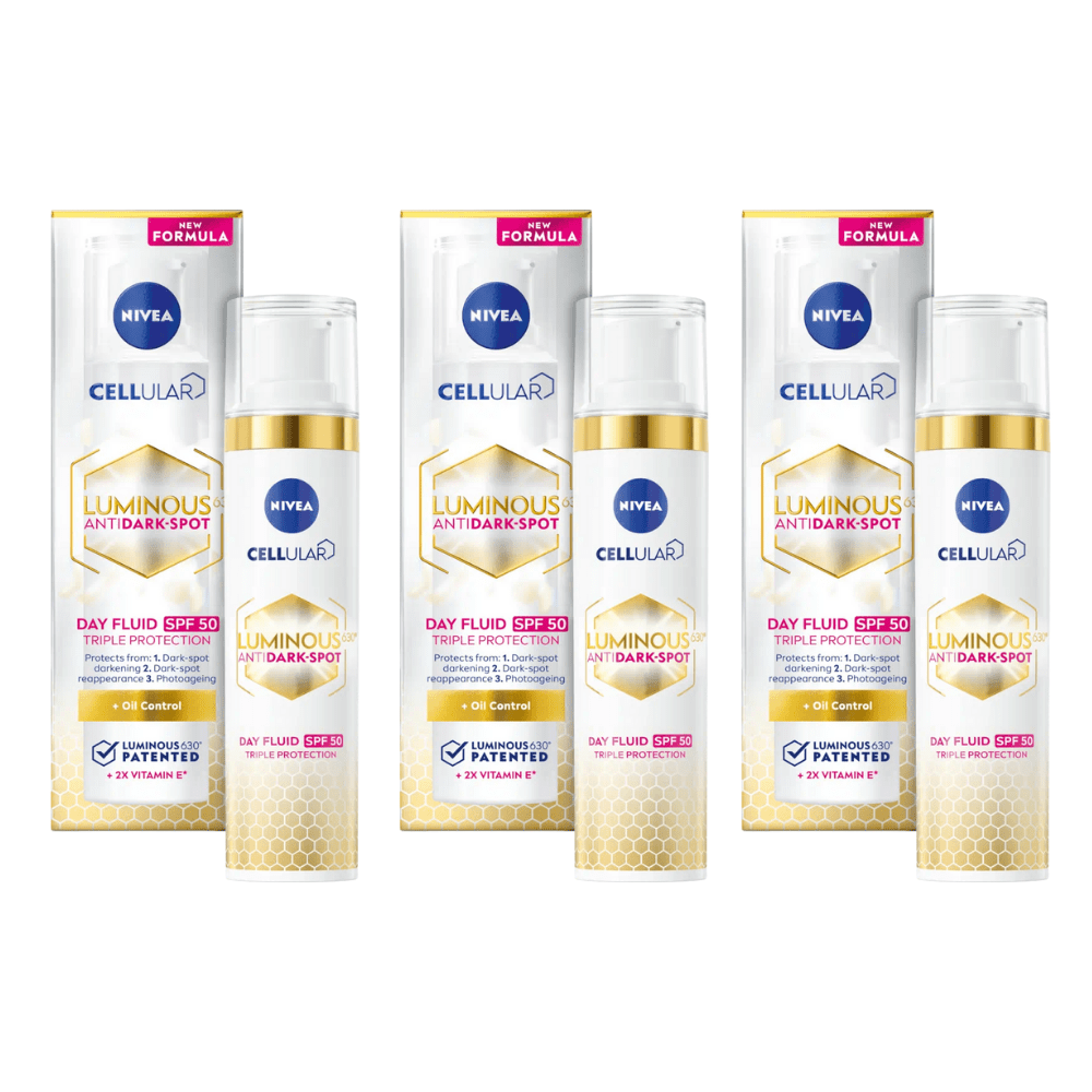 Nivea Cellular Luminous 630 Anti-Dark Spot Day Cream Face Moisturiser SPF50 40ml/ 1.35 fl.oz - 3 Pack - Nivea