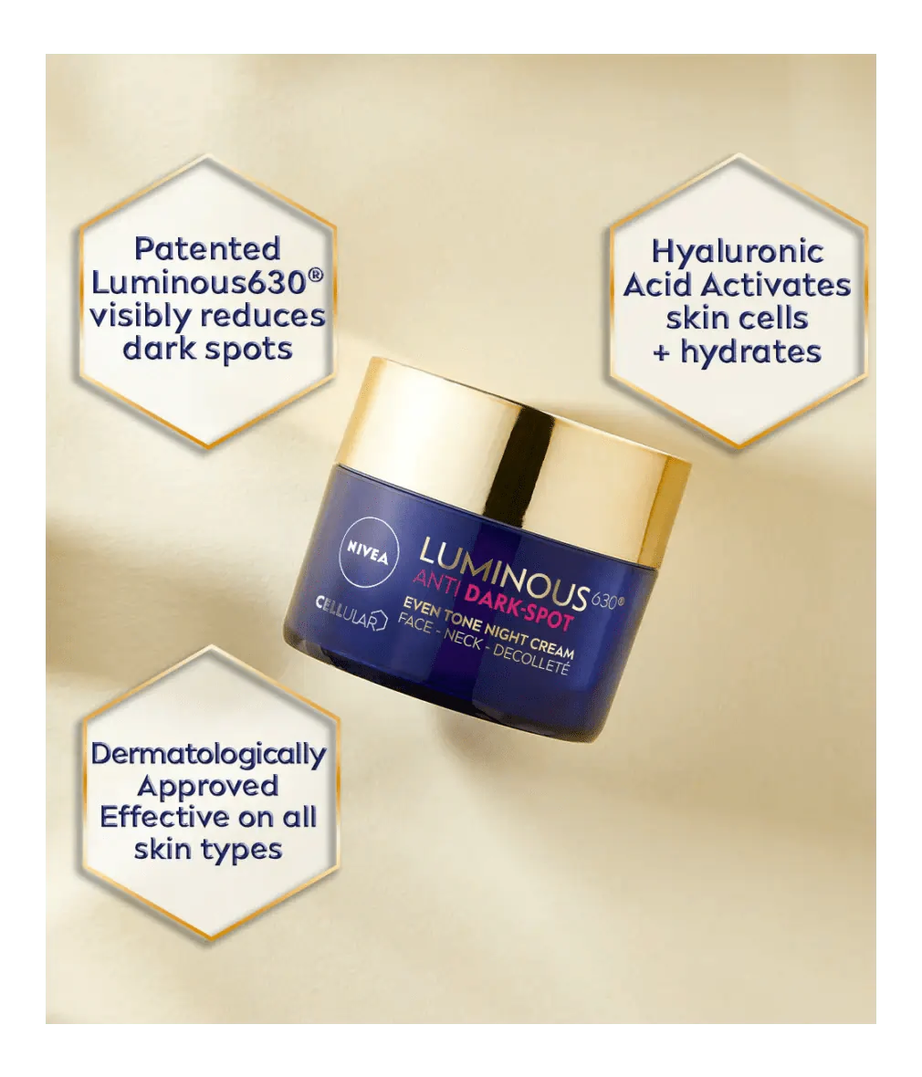 Nivea Luminous 630 Anti Dark Spot Night Cream  50ml / 1.7 fl oz - Nivea