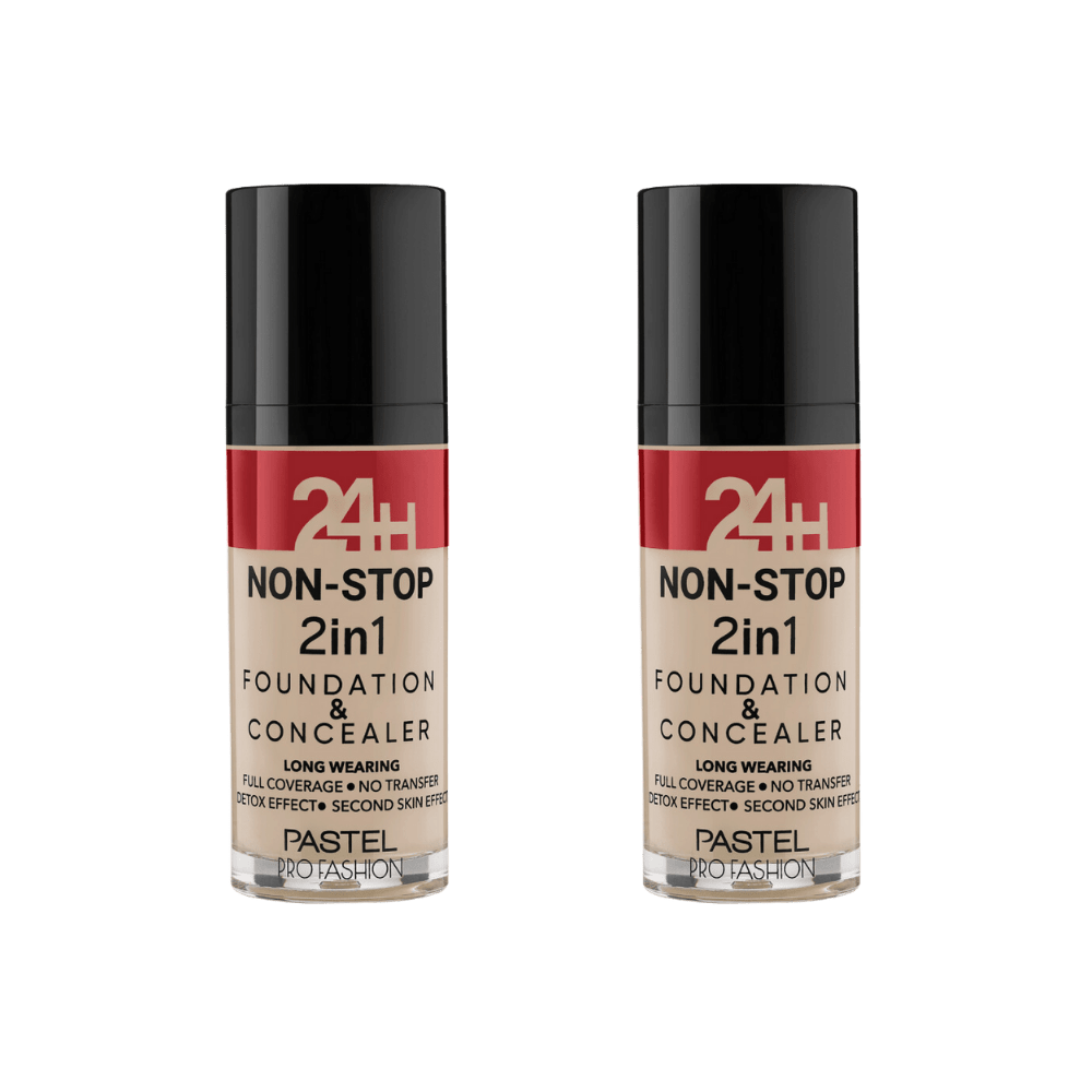 Pastel 24H Non-Stop 2in1 Foundation & Concealer - 601 Cool 2 Pack - Pastel