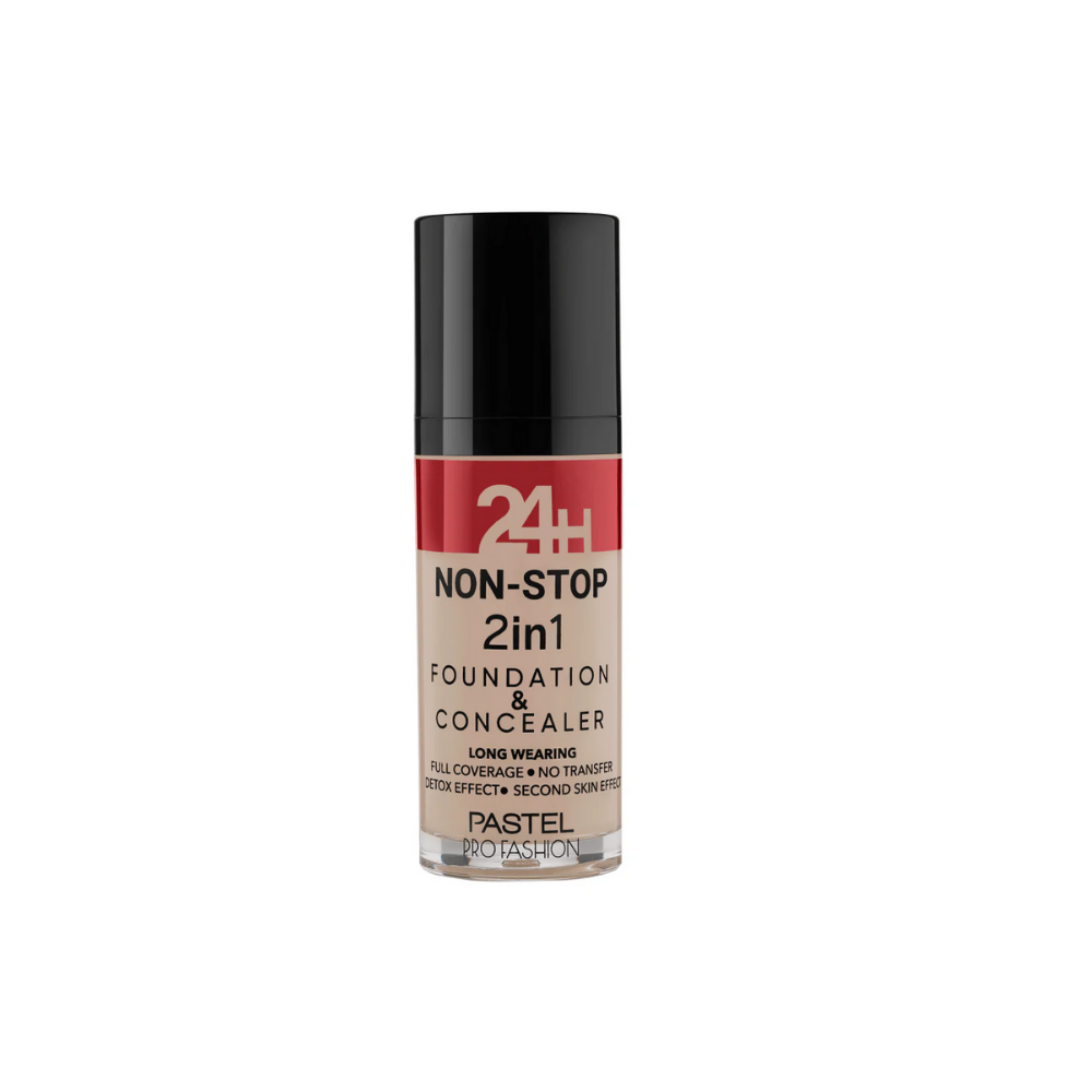 Pastel 24H Non-Stop 2in1 Foundation & Concealer - 602 Light Porcelain - Pastel