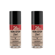 Pastel 24H Non-Stop 2in1 Foundation & Concealer - 602 Light Porcelain 2 Pack - Pastel