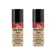 Pastel 24H Non-Stop 2in1 Foundation & Concealer - 604 Vanilla 2 Pack - Pastel