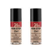 Pastel 24H Non-Stop 2in1 Foundation & Concealer - 606 Warm 2 Pack - Pastel