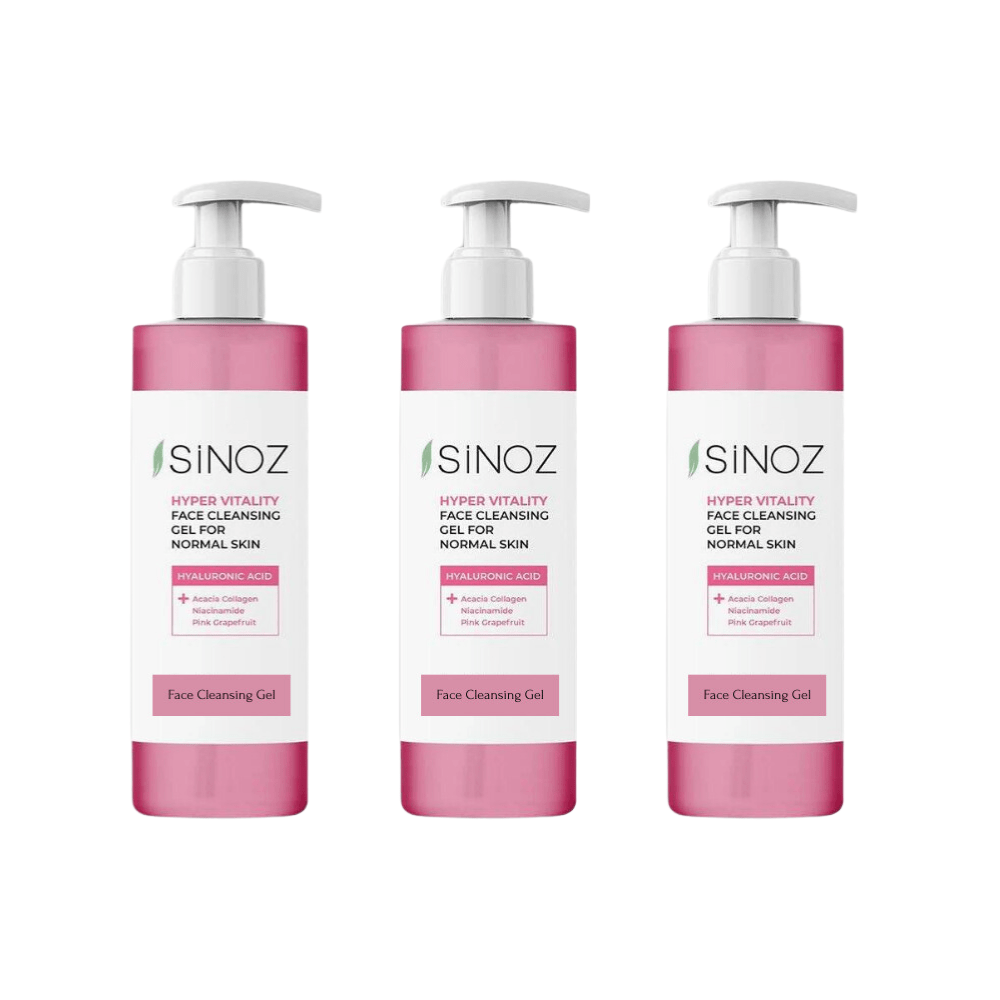 Sinoz Hyper Vitality Normal Skin Face Cleansing Gel 400 ml 3 Pack - Sinoz