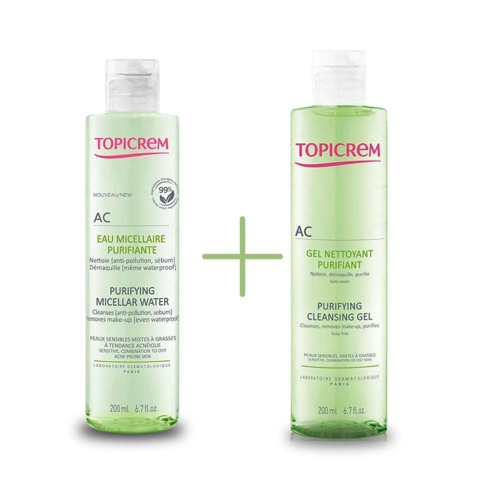 Topicrem AC Purifying Micellar Water 200 ml & AC Cleansing Gel 200 ml - Topicrem