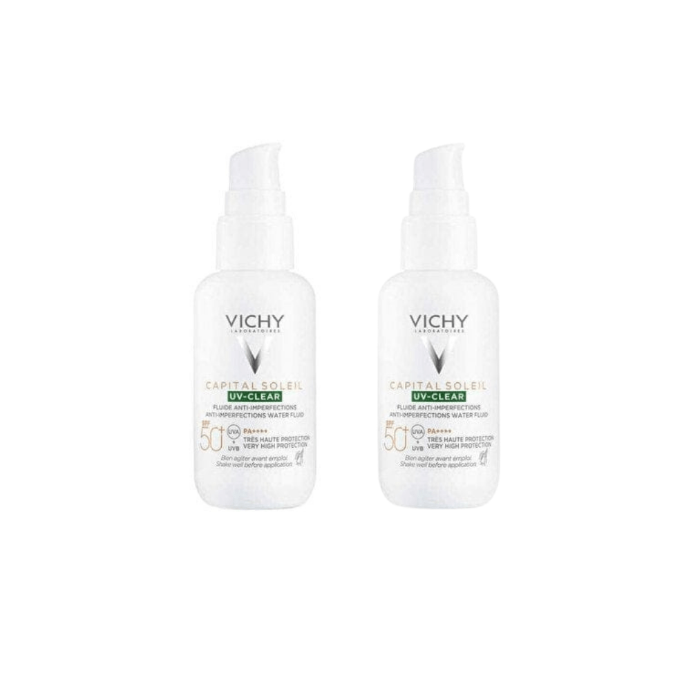 Vichy Capital Soleil UV-Clear Spf 50 Fluid Sunscreen 40 ml 2 Pack - Vichy