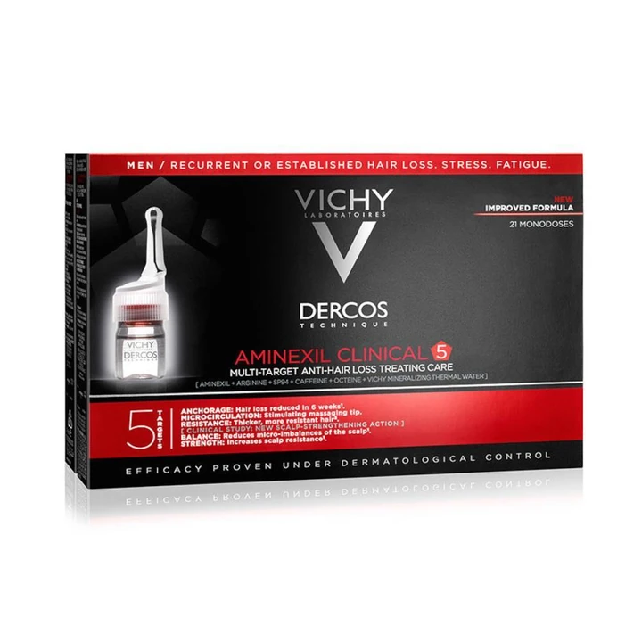 Vichy Dercos Aminexil Clinical 5 Male Anti-Shedding Serum 21 x 6 ml - Vichy